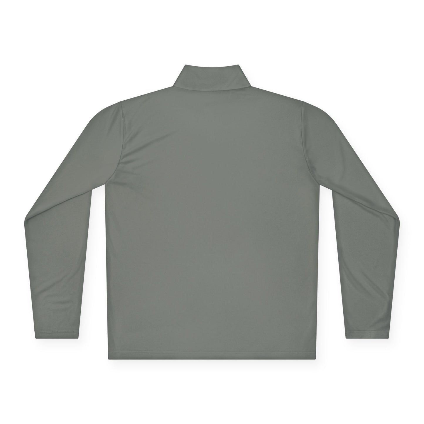 Quarter-Zip Pullover — Minimal White Pullover with Subtle Chest Crest & 'Dye Panda' Back Script