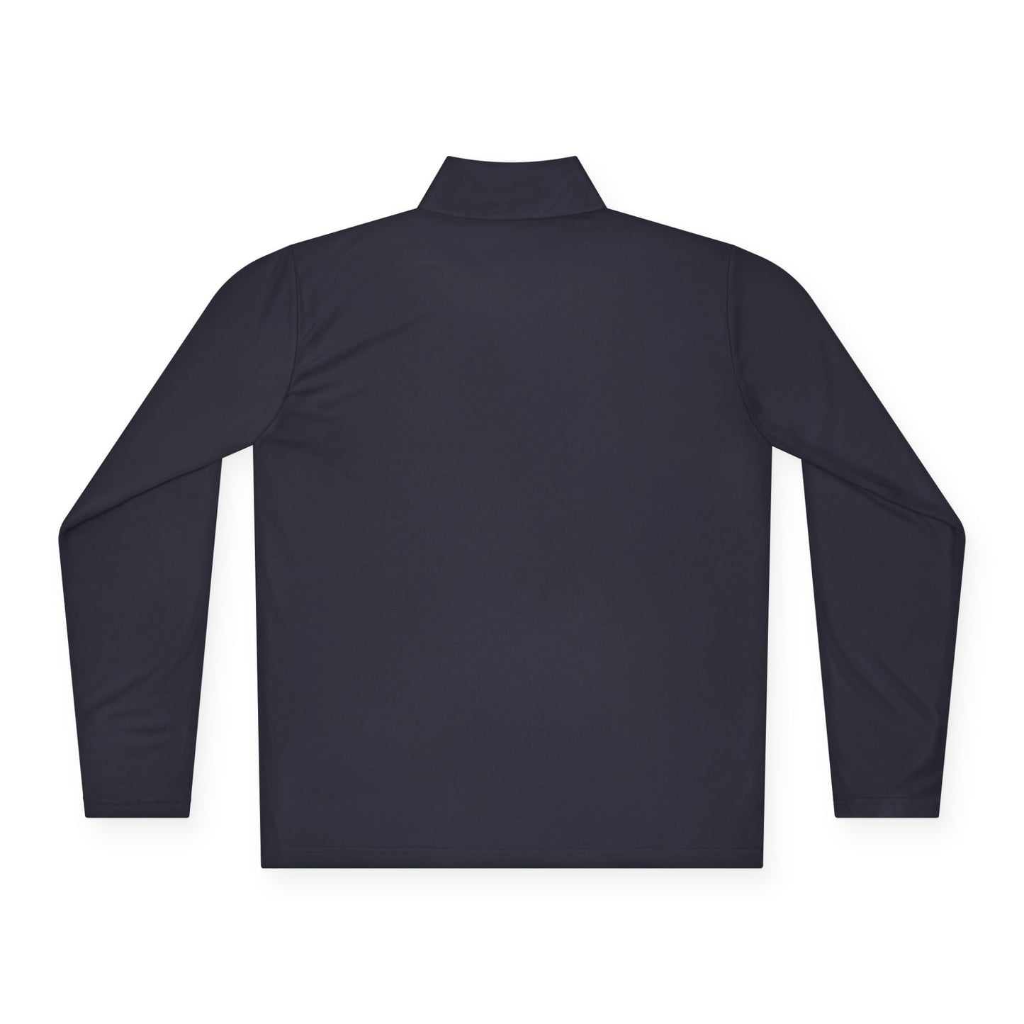 Quarter-Zip Pullover — Minimal White Pullover with Subtle Chest Crest & 'Dye Panda' Back Script