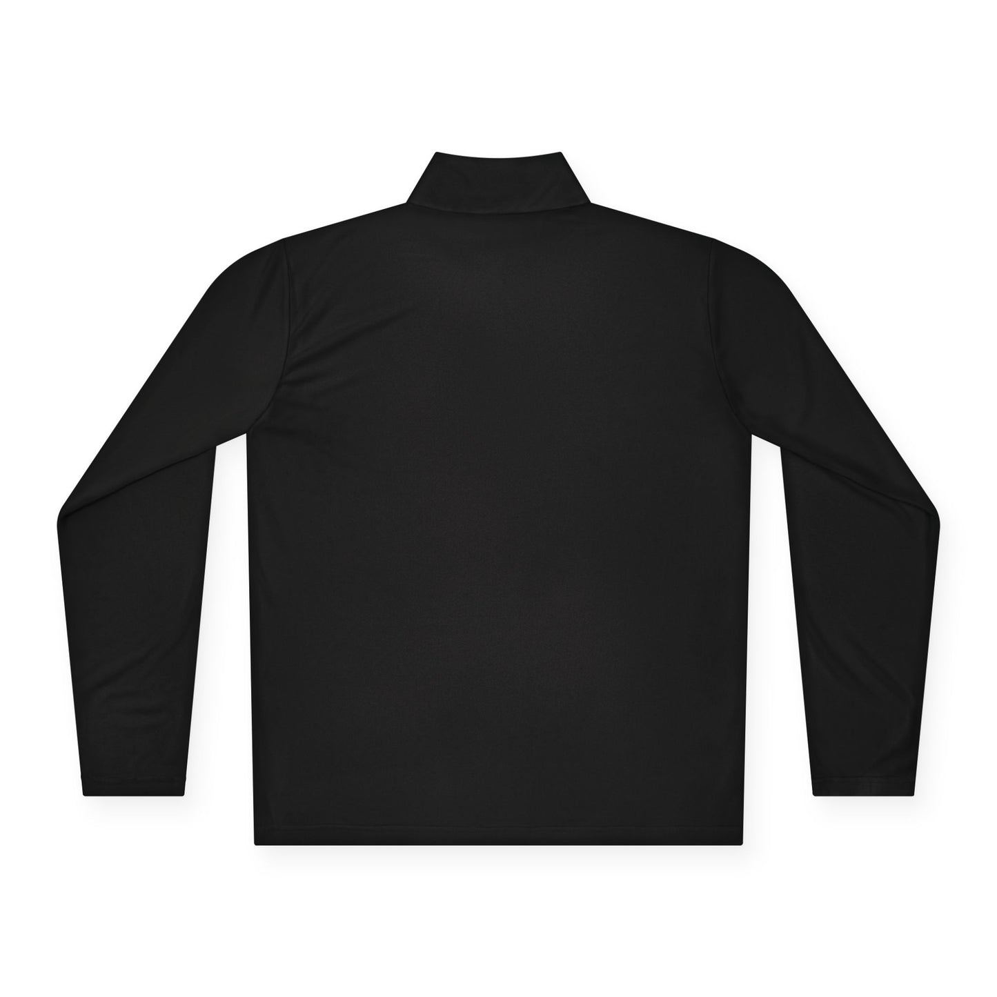 Quarter-Zip Pullover — Minimal White Pullover with Subtle Chest Crest & 'Dye Panda' Back Script